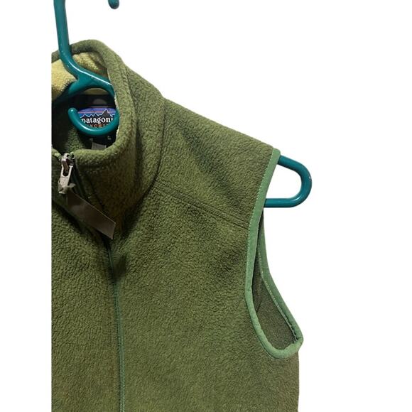 Vintage Patagonia Synchilla Vest Womens Small Green Retro Pile Fleece Full Zip - Picture 4 of 11